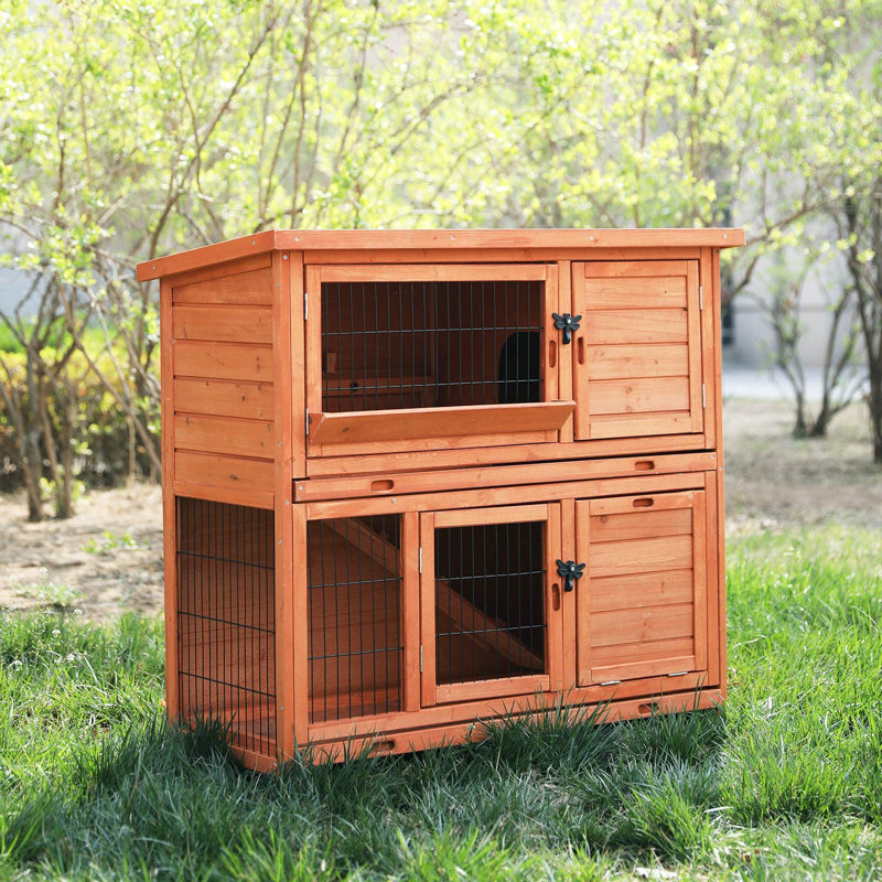 Tucker Murphy Pet™ Portman Weather Resistant Rabbit Hutch with Ramp